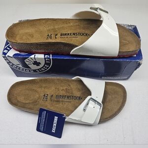 Birkenstock Madrid White Sandals EU 42 US 11‎ New with Damaged Box